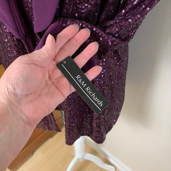 NEW R&M Richards Burgundy Wine Sequin Pant Suit Set Jacket Tank Pants Plus 18W - Picture 8 of 15